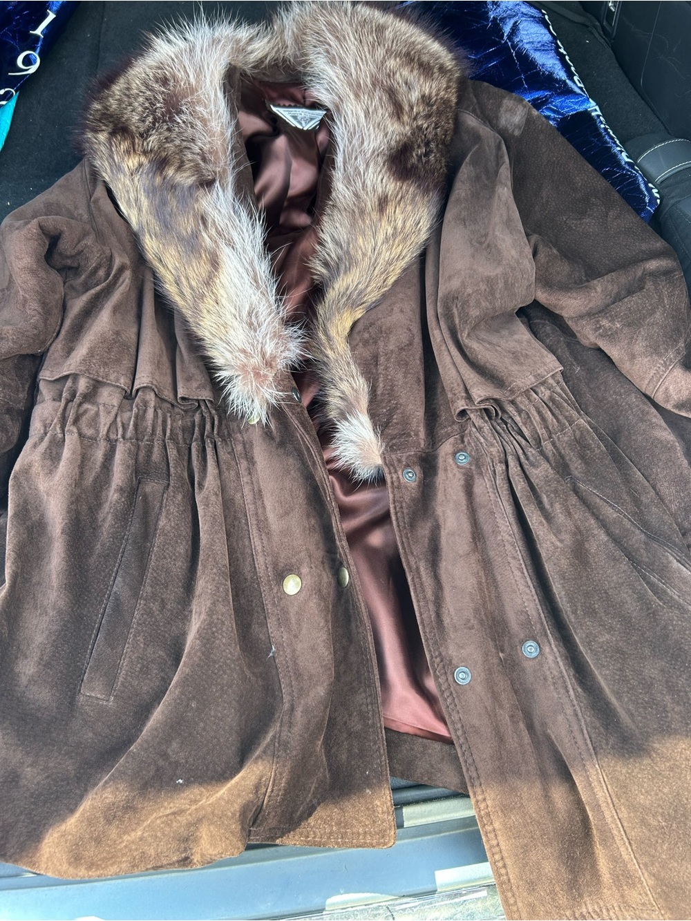 Vintage 80s/90sMarvin Richards Brown Genuine Suede, Real Fur Collar